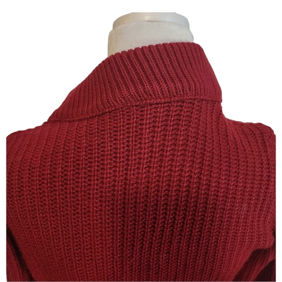 EUC Vintage Sweetree Deep Red Leather Button Up Cardigan - Picture 7 of 8